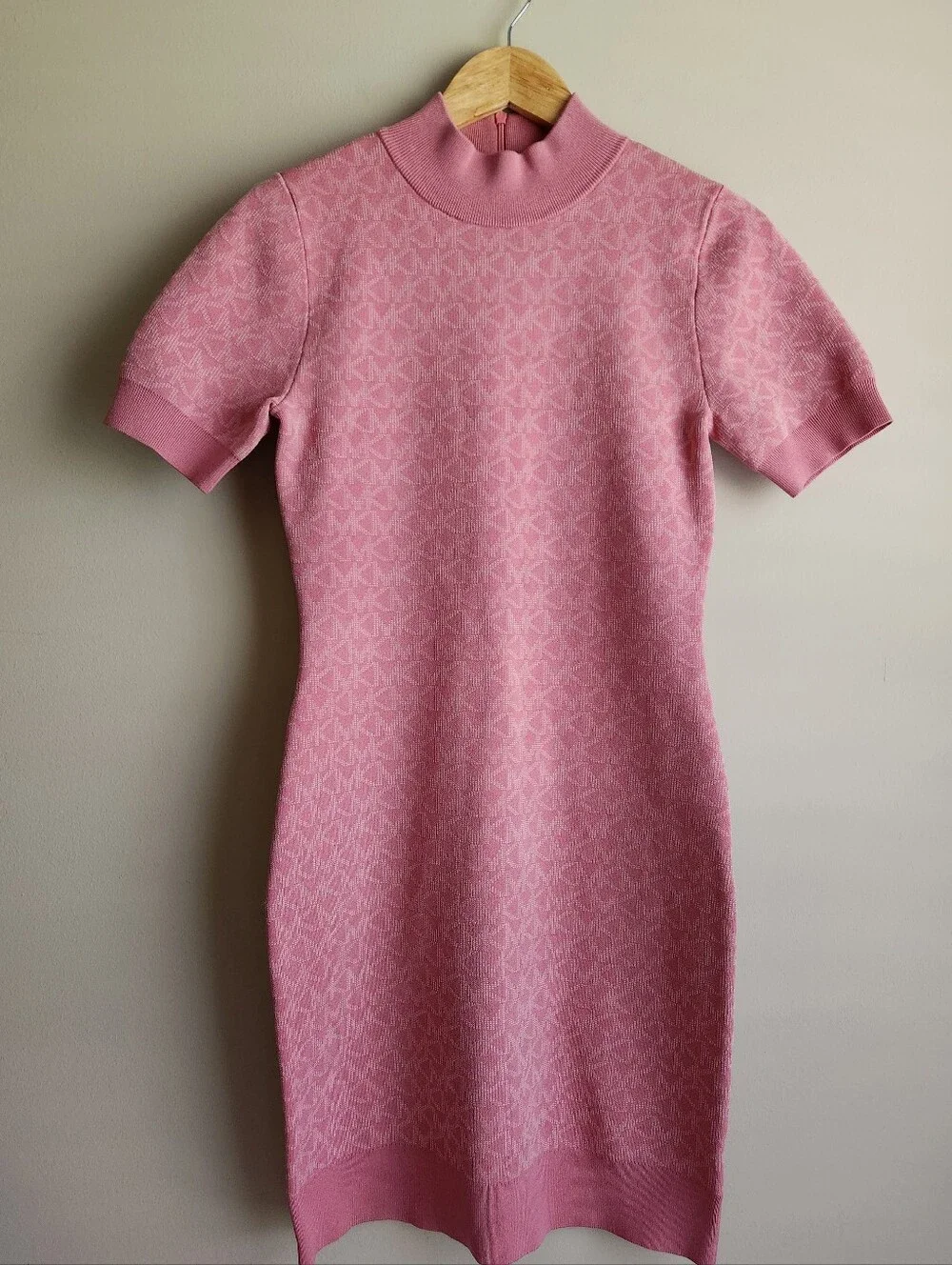 Michael Kors Dusty Rose Ribbed Bodycon Dress Sz Small Nwt